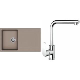Set StrongSinks S3 (dřez Zala 860 Béžová + baterie Stréva Chrom)