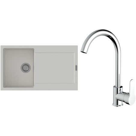 Set StrongSinks S3 (dřez Zala 860 Bílá + baterie Seina Chrom)