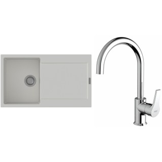 Set StrongSinks S3 (dřez Zala 860 Bílá + baterie Rhona Chrom)
