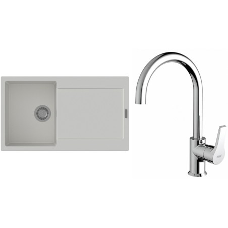 Set StrongSinks S3 (dřez Zala 860 Bílá + baterie Rhona Chrom)