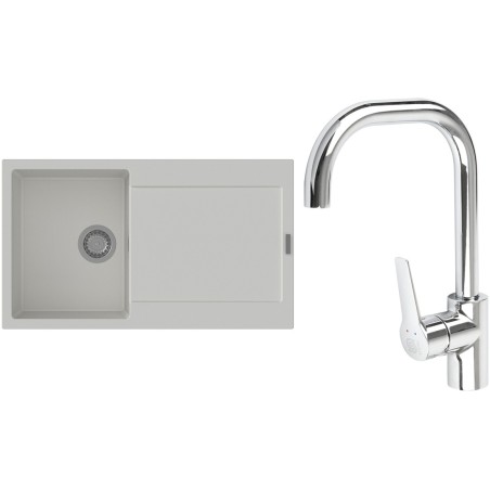 Set StrongSinks S3 (dřez Zala 860 Bílá + baterie Garonne Chrom)