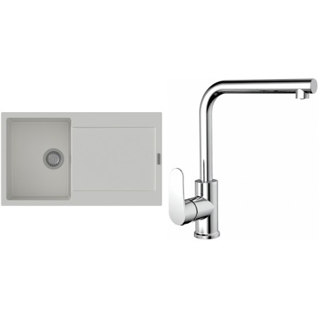 Set StrongSinks S3 (dřez Zala 860 Bílá + baterie Stréva Chrom)