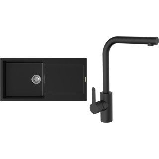 Set StrongSinks S3 (dřez Zala 1000 Černá + baterie Ipoly Černá matná)