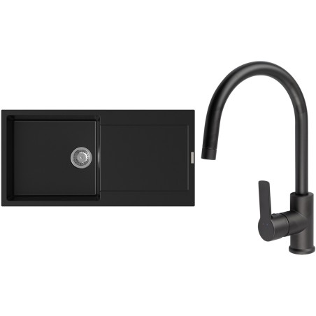 Set StrongSinks S3 (dřez Zala 1000 Černá + baterie Loira Černá matná)