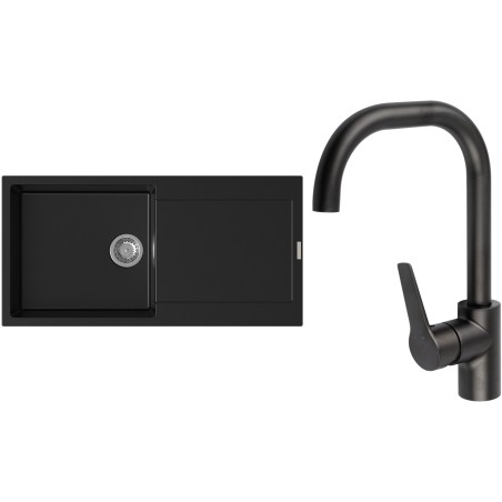 Set StrongSinks S3 (dřez Zala 1000 Černá + baterie Garonne Černá matná)