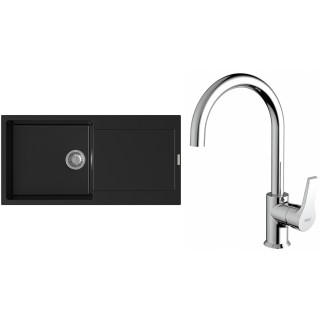 Set StrongSinks S3 (dřez Zala 1000 Černá + baterie Rhona Chrom)