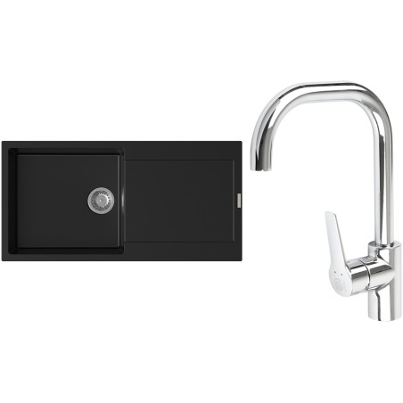 Set StrongSinks S3 (dřez Zala 1000 Černá + baterie Garonne Chrom)