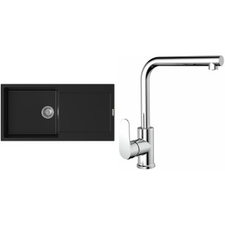 Set StrongSinks S3 (dřez Zala 1000 Černá + baterie Stréva Chrom)