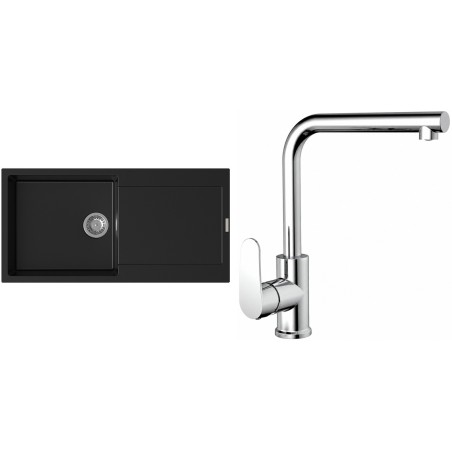 Set StrongSinks S3 (dřez Zala 1000 Černá + baterie Stréva Chrom)