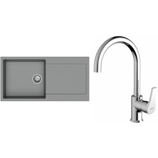 Set StrongSinks S3 (dřez Zala 1000 Šedá + baterie Rhona Chrom)