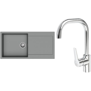 Set StrongSinks S3 (dřez Zala 1000 Šedá + baterie Garonne Chrom)