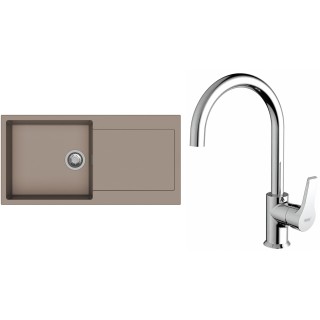 Set StrongSinks S3 (dřez Zala 1000 Béžová + baterie Rhona Chrom)