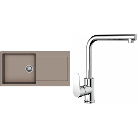 Set StrongSinks S3 (dřez Zala 1000 Béžová + baterie Stréva Chrom)