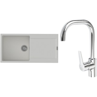 Set StrongSinks S3 (dřez Zala 1000 Bílá + baterie Garonne Chrom)