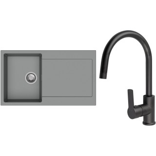 Set StrongSinks S3 (dřez Zala 860 Šedá + baterie Loira Černá matná)