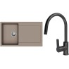 Set StrongSinks S3 (dřez Zala 860 Béžová + baterie Loira Černá matná)
