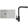 Set StrongSinks S3 (dřez Zala 860 Bílá + baterie Ipoly Černá matná)