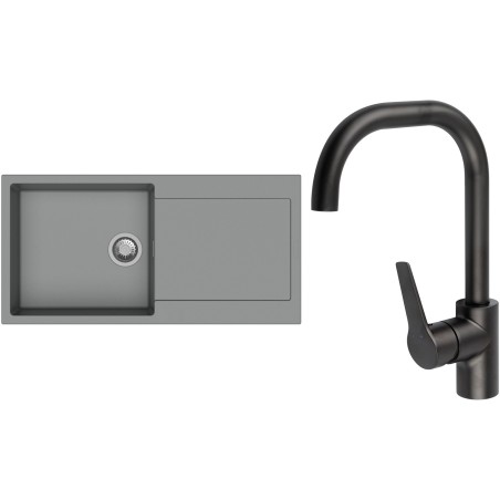 Set StrongSinks S3 (dřez Zala 1000 Šedá + baterie Garonne Černá matná)