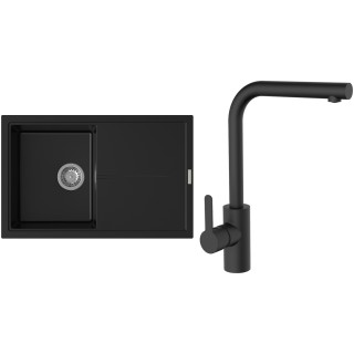 Set StrongSinks S3 (dřez Labe 780 Černá + baterie Ipoly Černá matná)