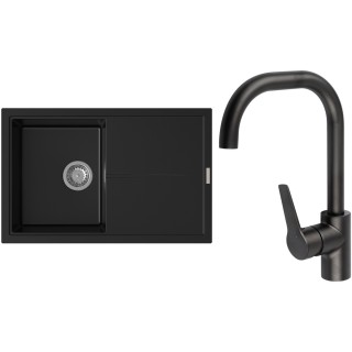 Set StrongSinks S3 (dřez Labe 780 Černá + baterie Garonne Černá matná)