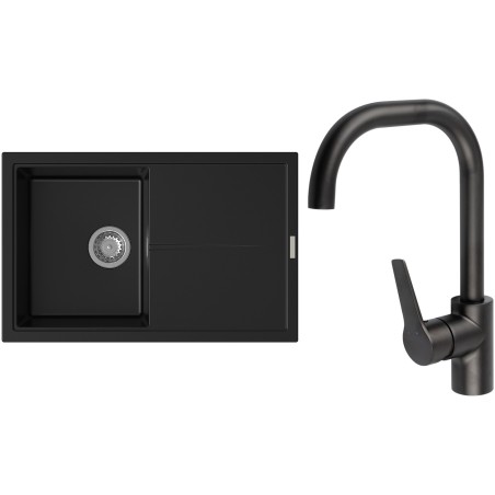 Set StrongSinks S3 (dřez Labe 780 Černá + baterie Garonne Černá matná)