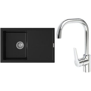 Set StrongSinks S3 (dřez Labe 780 Černá + baterie Garonne Chrom)