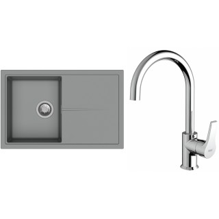 Set StrongSinks S3 (dřez Labe 780 Šedá + baterie Rhona Chrom)