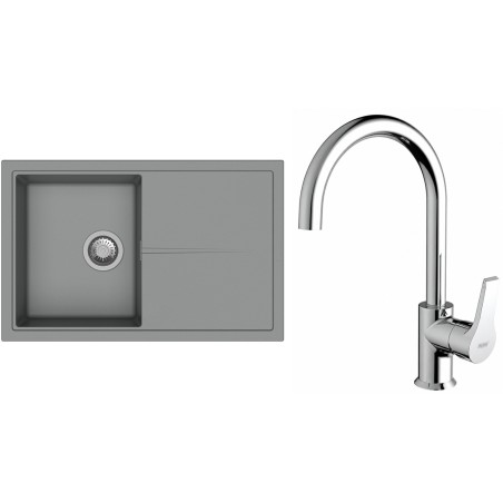 Set StrongSinks S3 (dřez Labe 780 Šedá + baterie Rhona Chrom)