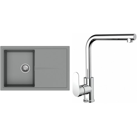 Set StrongSinks S3 (dřez Labe 780 Šedá + baterie Stréva Chrom)