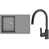 Set StrongSinks S3 (dřez Labe 780 Šedá + baterie Loira Černá matná)
