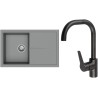 Set StrongSinks S3 (dřez Labe 780 Šedá + baterie Garonne Černá matná)