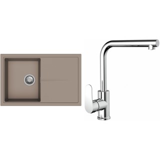 Set StrongSinks S3 (dřez Labe 780 Béžová + baterie Stréva Chrom)