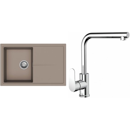 Set StrongSinks S3 (dřez Labe 780 Béžová + baterie Stréva Chrom)