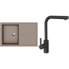 Set StrongSinks S3 (dřez Labe 780 Béžová + baterie Ipoly Černá matná)