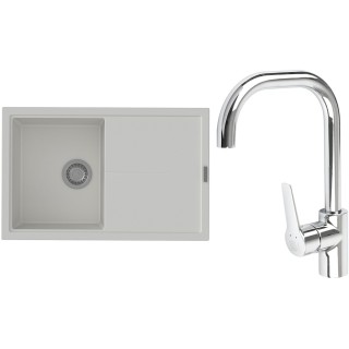 Set StrongSinks S3 (dřez Labe 780 Bílá + baterie Garonne Chrom)