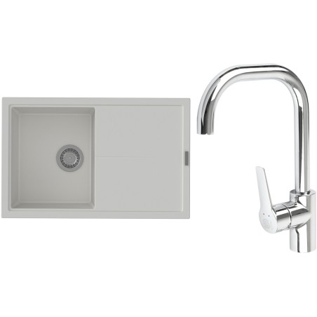 Set StrongSinks S3 (dřez Labe 780 Bílá + baterie Garonne Chrom)