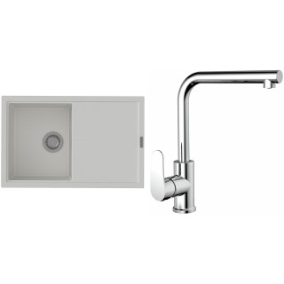 Set StrongSinks S3 (dřez Labe 780 Bílá + baterie Stréva Chrom)