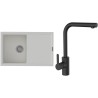 Set StrongSinks S3 (dřez Labe 780 Bílá + baterie Ipoly Černá matná)