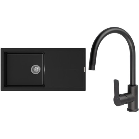 Set StrongSinks S3 (dřez Labe 1000 Černá + baterie Loira Černá matná)