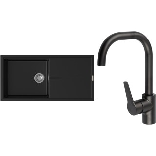 Set StrongSinks S3 (dřez Labe 1000 Černá + baterie Garonne Černá matná)