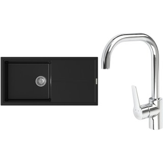 Set StrongSinks S3 (dřez Labe 1000 Černá + baterie Garonne Chrom)