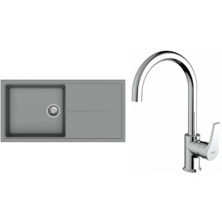 Set StrongSinks S3 (dřez Labe 1000 Šedá + baterie Rhona Chrom)