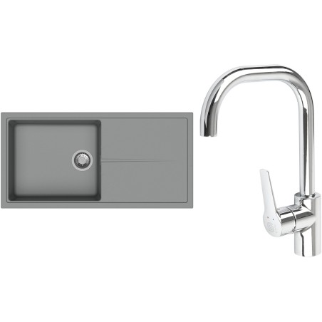 Set StrongSinks S3 (dřez Labe 1000 Šedá + baterie Garonne Chrom)