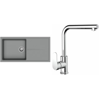 Set StrongSinks S3 (dřez Labe 1000 Šedá + baterie Stréva Chrom)