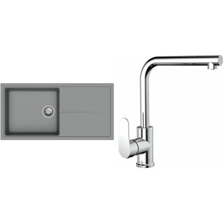 Set StrongSinks S3 (dřez Labe 1000 Šedá + baterie Stréva Chrom)