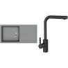 Set StrongSinks S3 (dřez Labe 1000 Šedá + baterie Ipoly Černá matná)