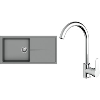 Set StrongSinks S3 (dřez Labe 1000 Šedá + baterie Seina Chrom)