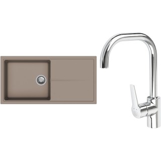Set StrongSinks S3 (dřez Labe 1000 Béžová + baterie Garonne Chrom)