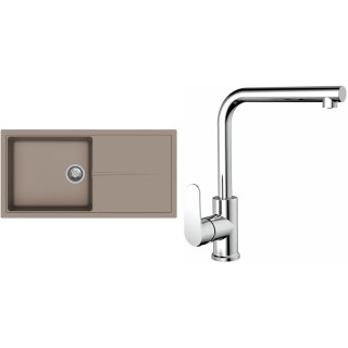 Set StrongSinks S3 (dřez Labe 1000 Béžová + baterie Stréva Chrom)