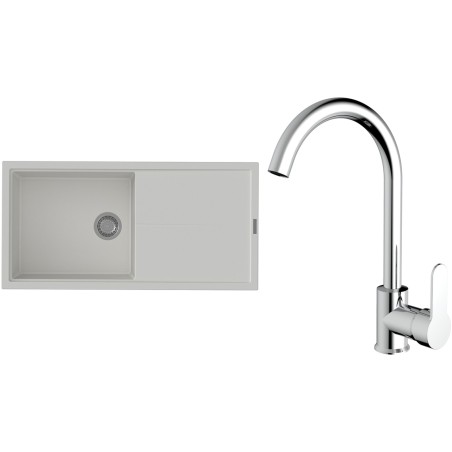 Set StrongSinks S3 (dřez Labe 1000 Bílá + baterie Seina Chrom)